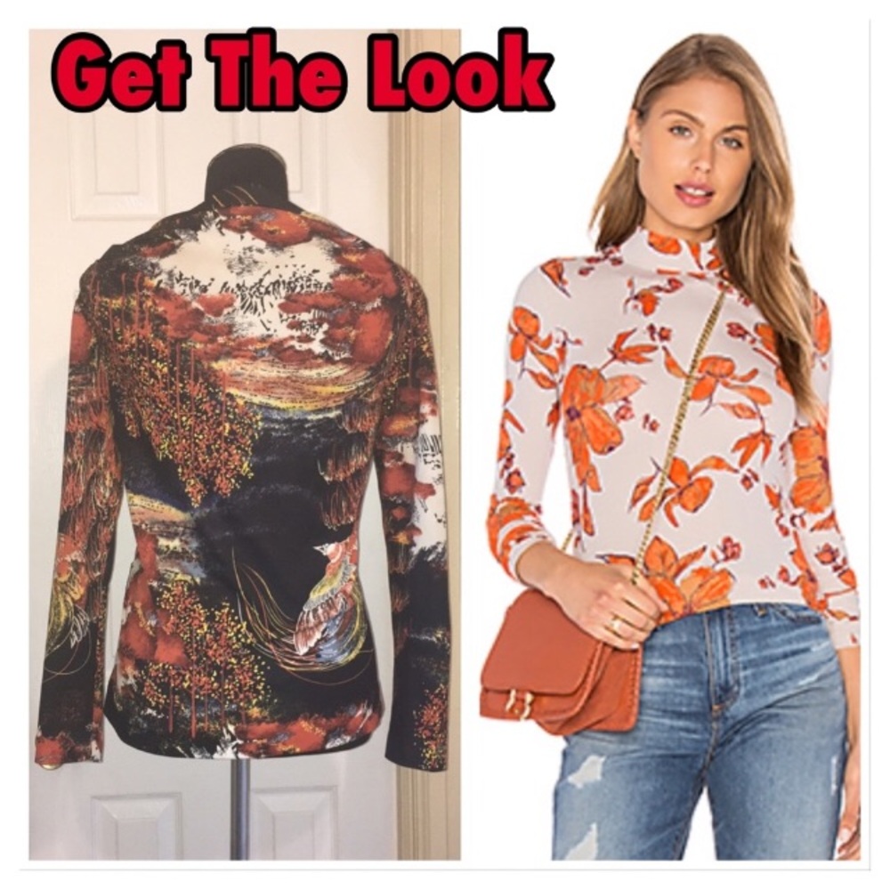 🍂🍁 Fall Free People Inspired Vintage Autumn Intarsia Shirt Sz S